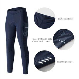 SANTIC Women's Cloud Lotus Cycling Pants Size XL In Navy